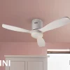 Ventilador de techo schuller Siroco Mini blanco LED 107 cm