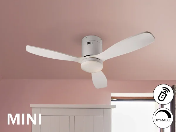 Ventilador de techo schuller Siroco Mini blanco LED 107 cm