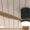 Ventilador schuller Siroco Mini negro nogal LED 107 cm
