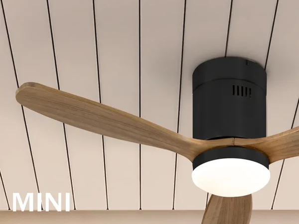 Ventilador schuller Siroco Mini negro nogal LED 107 cm