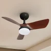Ventilador de techo schuller Tropic negro nogal LED 76 cm
