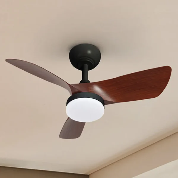 Ventilador de techo schuller Tropic negro nogal LED 76 cm