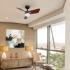 Ventilador de techo schuller Tropic negro nogal LED 76 cm