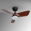 Ventilador de techo schuller Tropic negro nogal LED 76 cm