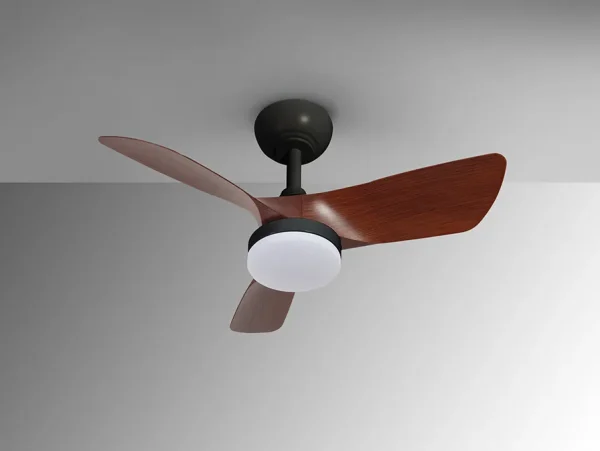 Ventilador de techo schuller Tropic negro nogal LED 76 cm
