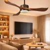 Ventilador de techo Sunaca Agust negro nogal LED 132 cm