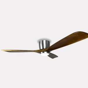 Ventilador de techo Sunaca Castulo níquel nogal luz LED 132 cm