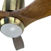 Ventilador de techo Sunaca Castulo cuero nogal luz LED 132 cm