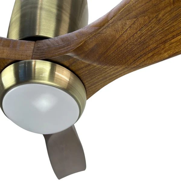 Ventilador de techo Sunaca Castulo cuero nogal luz LED 132 cm