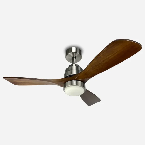 Ventilador de techo Sunaca Galena níquel nogal luz LED 105 cm