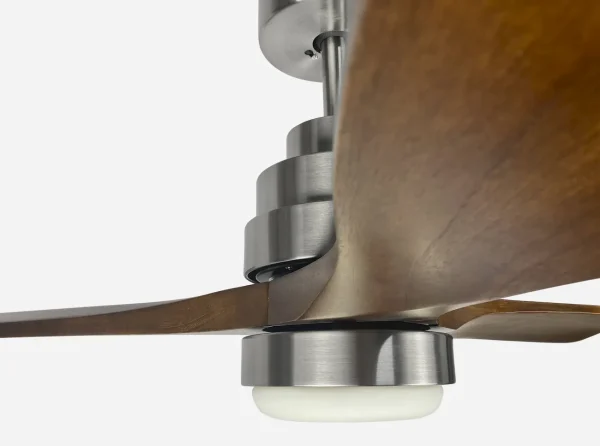 Ventilador de techo Sunaca Galena níquel nogal luz LED 105 cm