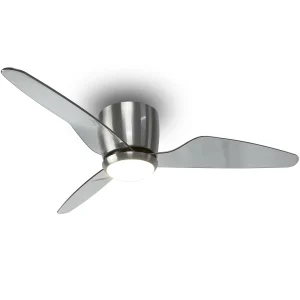 Ventilador de techo Sunaca Himilce níquel transparente LED 105 cm