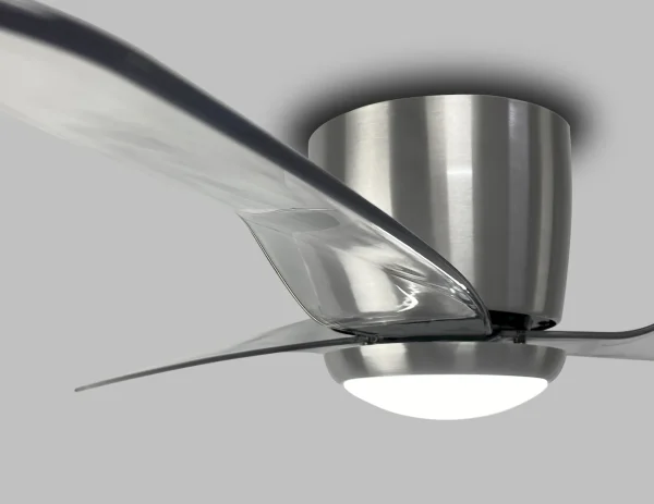 Ventilador de techo Sunaca Himilce níquel transparente LED 105 cm