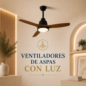Ventilador de techo de aspas con luz
