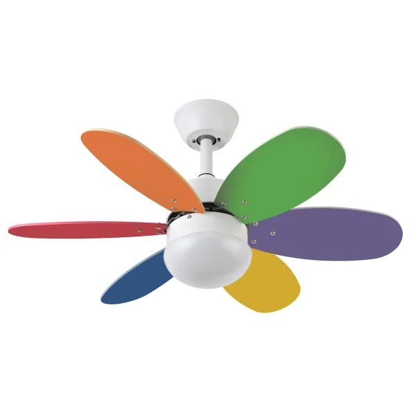 Ventilador Abrila Alves blanco Pastel  intenso con luz 85 cm